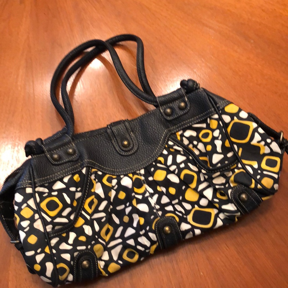 Canvas and vegan purse with stud accents